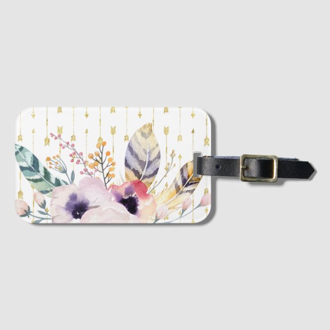 Boho Bouquet Gepäckanhänger (Vorderseite (Horizontal))
