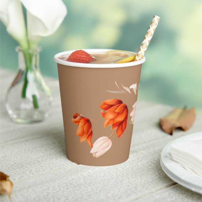 Boho Bouquet mit feurigen Blume Pappbecher (In Situ)