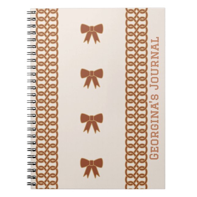 Boho Bows Journal Notebook - Earthtones Notizblock (Vorderseite)
