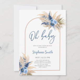 Boho Boy Pampas Grass Baby Dusche Einladung