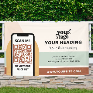 Boho Branding Berufliche Werbung QR-Code Banner