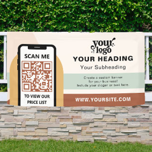 Boho Branding Berufliche Werbung QR-Code Banner