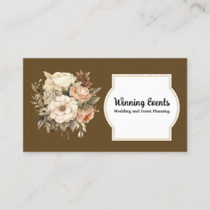 Boho-Braun-Gold-Blumen Visitenkarte