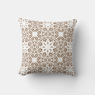 Boho Braun Weiß Muster Kissen