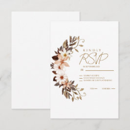 Boho Braune Blumen RSVP Karte