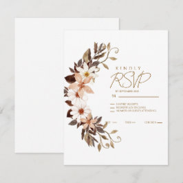 Boho Braune Blumen RSVP Karte