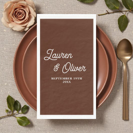 Boho-Braune Minimalistische Hochzeit in Schreibsch Serviette