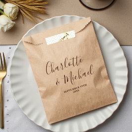 Boho-Braune Schrift Minimalistische Hochzeit Geschenktütchen