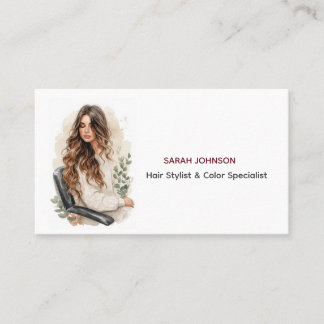 Boho-Braunhaar-Balayage-Friseur-Geschäft Visitenkarte