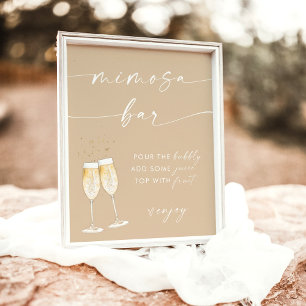 Boho-Brautjunggesellinnenabschied-Mimosa-Bar-Schil Poster