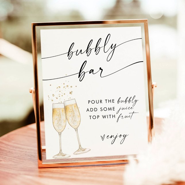 Boho Brautparty Bubbly Bar Sign | Mimosa Bar Poster (Von Creator hochgeladen)