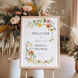 Boho Brautparty Floral Welcome Sign Poster