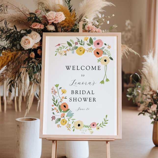 Boho Brautparty Floral Welcome Sign Poster (Von Creator hochgeladen)