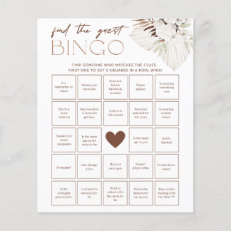 Boho Brautparty Game - Finde das Gast Bingo
