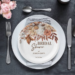 Boho-Brautparty-Geschirr der Earthy-wüste Pappteller<br><div class="desc">Erdige Wüstenbraun boho trockene Blume Brautparty Geschirr personalisierte Papier Teller für Herbst themed Funktionen.</div>