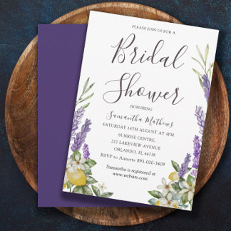 Boho Brautparty Lemon & Lavender Foliage Invita Einladung