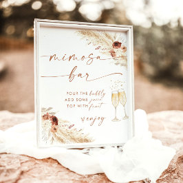 Boho Brautparty Mimosa Bar Sign | Pampas Grass Poster