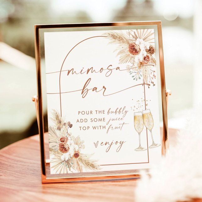 Boho Brautparty Mimosa Bar Sign | Pampas Grass Poster (Von Creator hochgeladen)