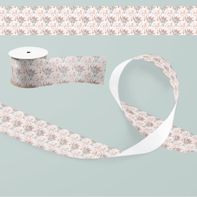 Boho Brautparty Pattern Satinband (Von Creator hochgeladen)