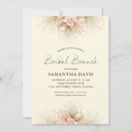 Boho Bridal Brunch mit grün getrockneten Palmen Einladung