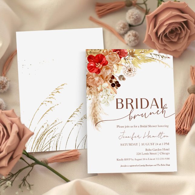 Boho Bridal Brunch | Terracotta-Brautparty Einladung (Von Creator hochgeladen)
