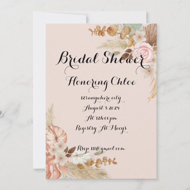 BOHO BRIDAL SHOWER EINLADUNG (Vorderseite)