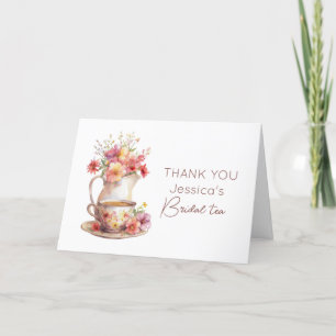 Boho Bridal Tea Floral Vintages Brautparty Dankeskarte