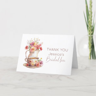 Boho Bridal Tea Floral Vintages Brautparty Dankeskarte