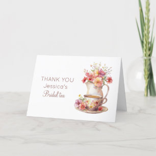 Boho Bridal Tea Floral Vintages Brautparty Dankeskarte