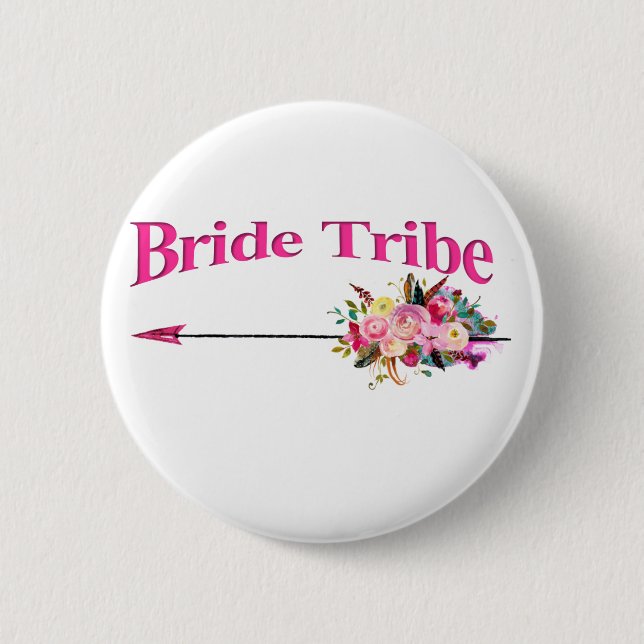 Boho Bride Tribe Button (Vorderseite)