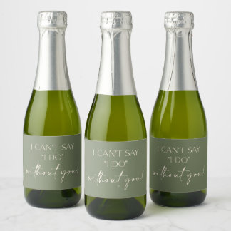 Boho Bridesmaid Vorschlag Mini-Champagne-Label