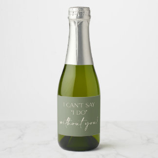 Boho Bridesmaid Vorschlag Mini Champagne Labels