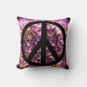 Boho Bright Blurry Funkelnd Lights Peace Kissen