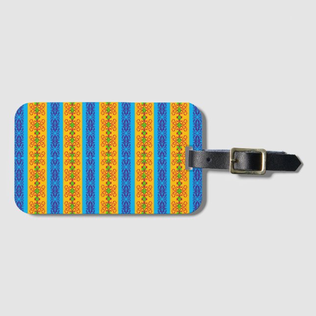 Boho Brocade Stripe Gepäckanhänger (Vorderseite (Horizontal))