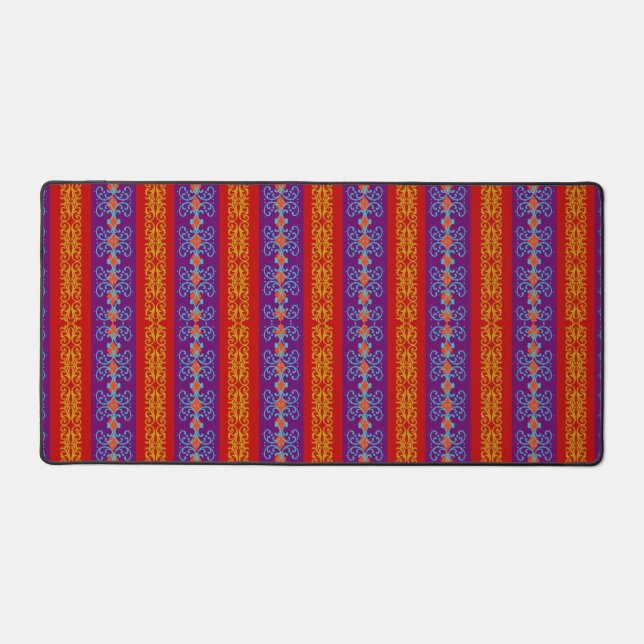 Boho Brocade Stripe Schreibtischunterlage (Vorderseite)