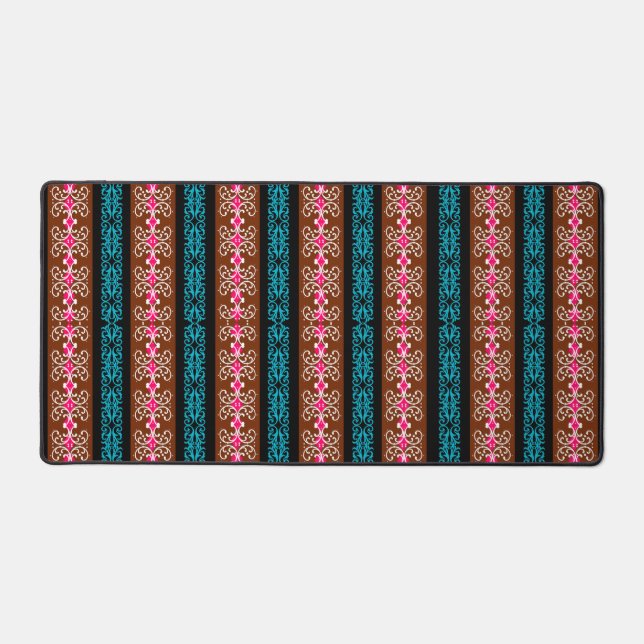 Boho Brocade Stripe Schreibtischunterlage (Vorderseite)