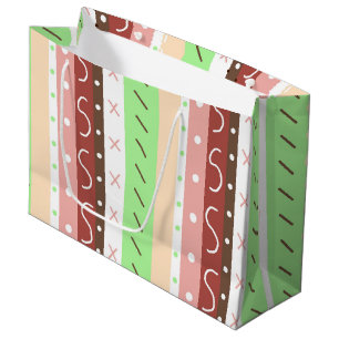 Boho Brown, Burgund, Green und Mauve Whimsical Große Geschenktüte