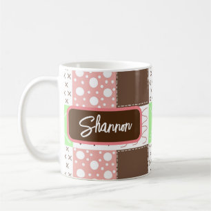 Boho Brown, Burgund, Green und Mauve Whimsical Kaffeetasse