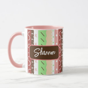 Boho Brown, Burgund, Green und Mauve Whimsical Tasse