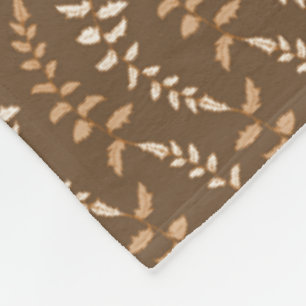 Boho Brown Fern Strings - nahtloses Muster. Fleecedecke