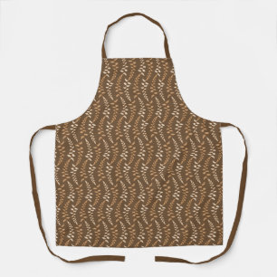 Boho Brown Fern Strings - nahtloses Muster. Schürze