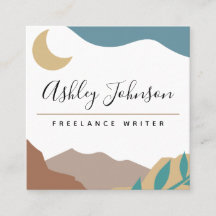 Boho Brown Mountains Moon Pastel Bohemisch Abstrak