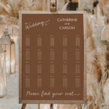 Boho Brown Terracotta Script Hochzeitsdiagramm