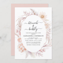 Boho Brunch & Bubbly Brautparty Dusty Pink Invi
