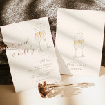 Boho Brunch & Bubbly Bridal Dusche Einladung<br><div class="desc">Dieses hübsche Brautparty Brunch Bubbly Invitation verfügt über handgemalte Champagnerflöten und eignet sich hervorragend zum Set der böhmischen Dusche! Editieren Sie die meisten Texte einfach, um sie an Ihre Veranstaltung anzupassen! Die meisten Texte und alle Textfarben sind vollständig editierbar —> klicken Sie auf die Schaltfläche "Weitere Anpassungen", um sie zu...</div>