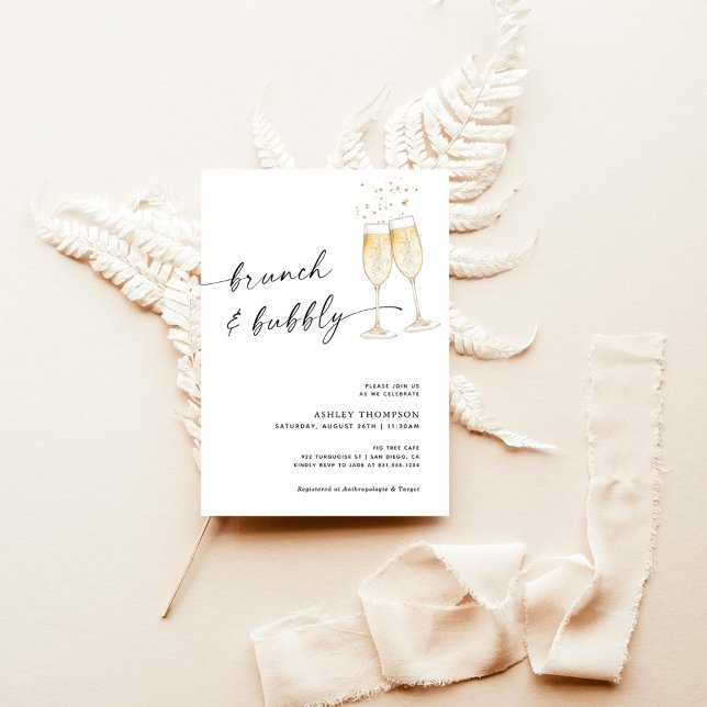 Boho Brunch & Bubbly Bridal Dusche Einladung (Von Creator hochgeladen)