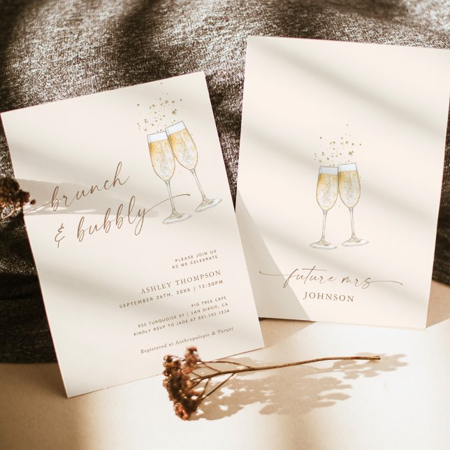Boho Brunch & Bubbly Bridal Dusche Einladung (Von Creator hochgeladen)