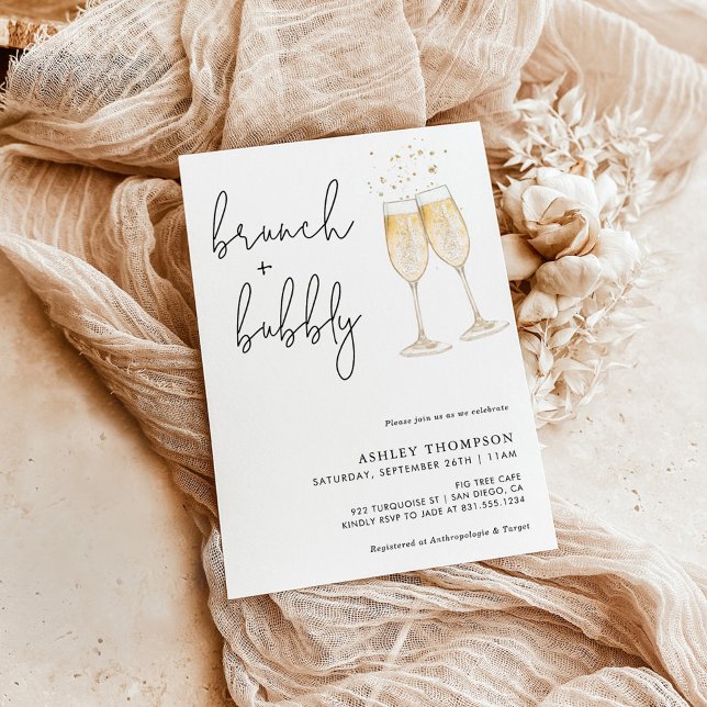 Boho Brunch & Bubbly Bridal Dusche Einladung (Von Creator hochgeladen)
