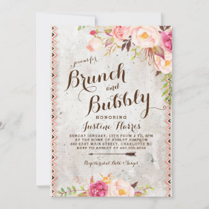 Boho Brunch und Blubbly Bridal Dusche Einladung