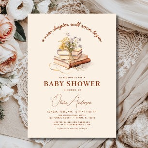 Boho buchen Neues Kapitel Begins Kinderdusche Einladung